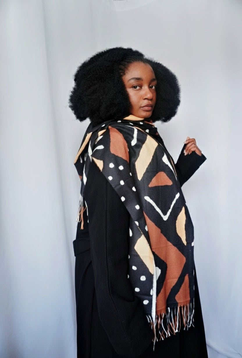 Écharpe bogolan mudcloth design