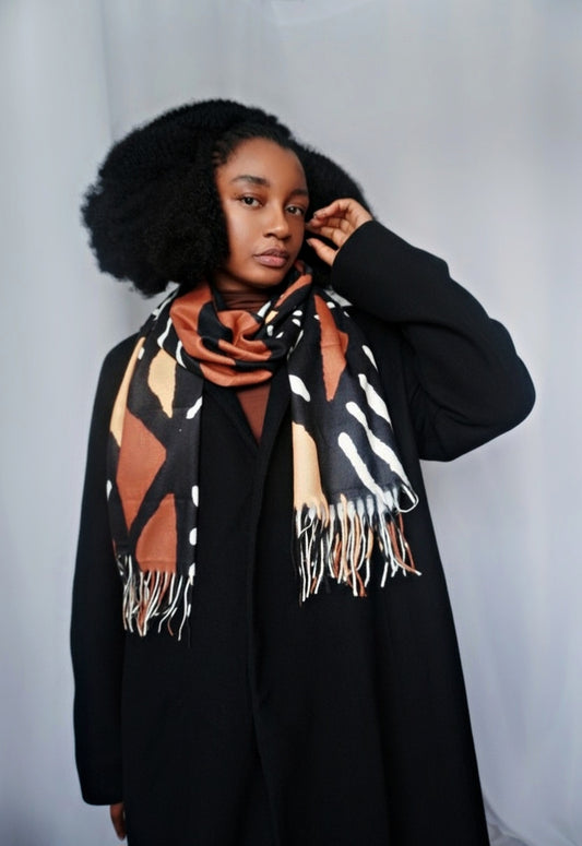 Écharpe bogolan mudcloth design