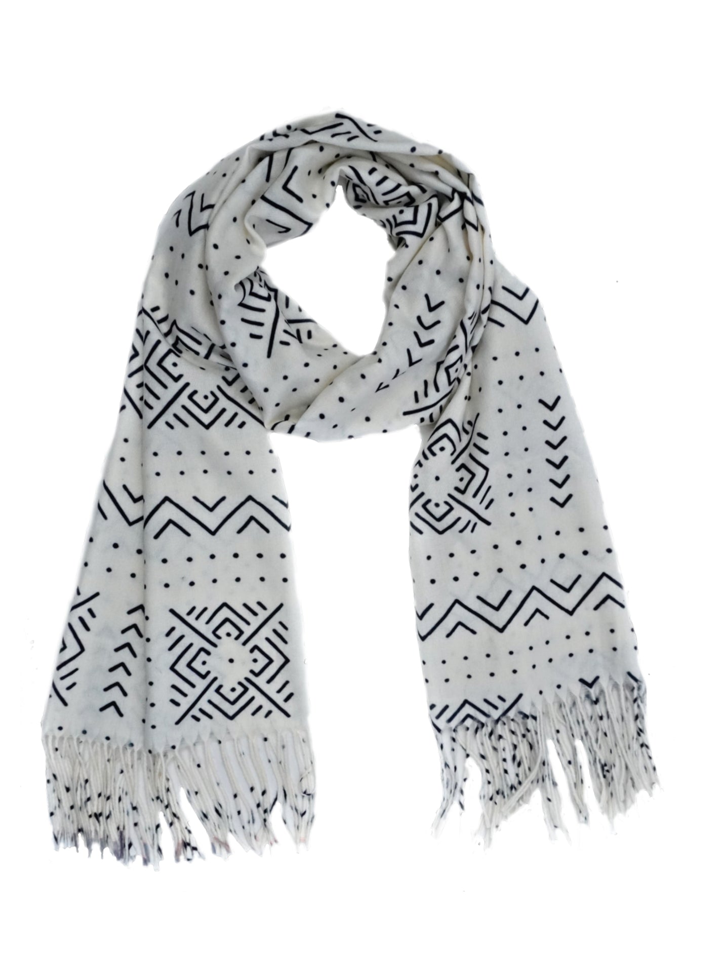 Écharpe bogolan blanc