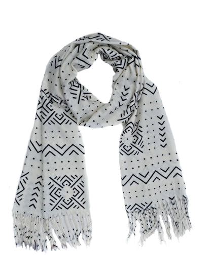 Écharpe bogolan blanc