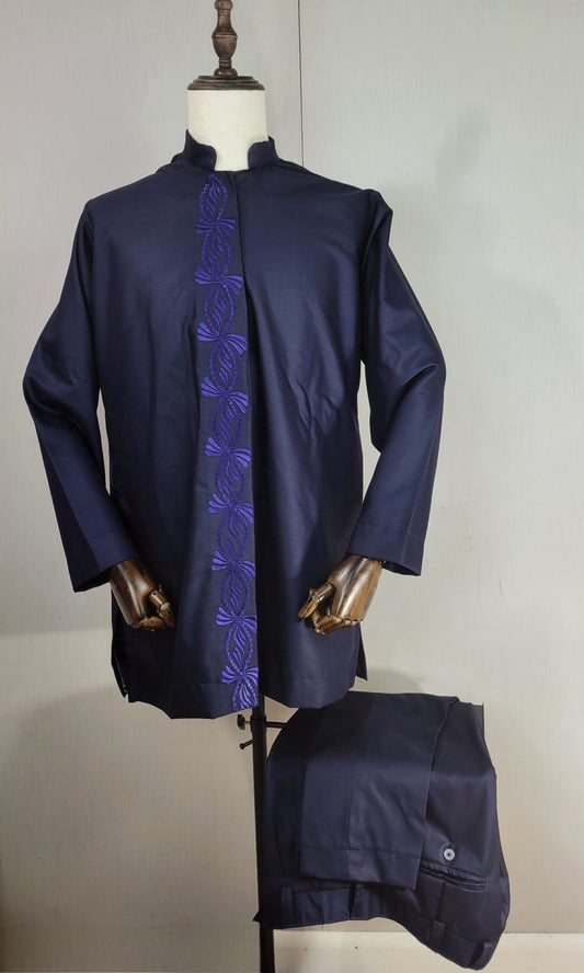 Ensemble Tunique brodé bleu