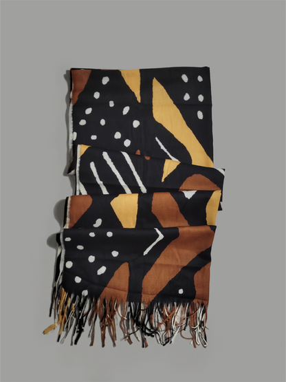 écharpe bogolan en imitation de cashmere