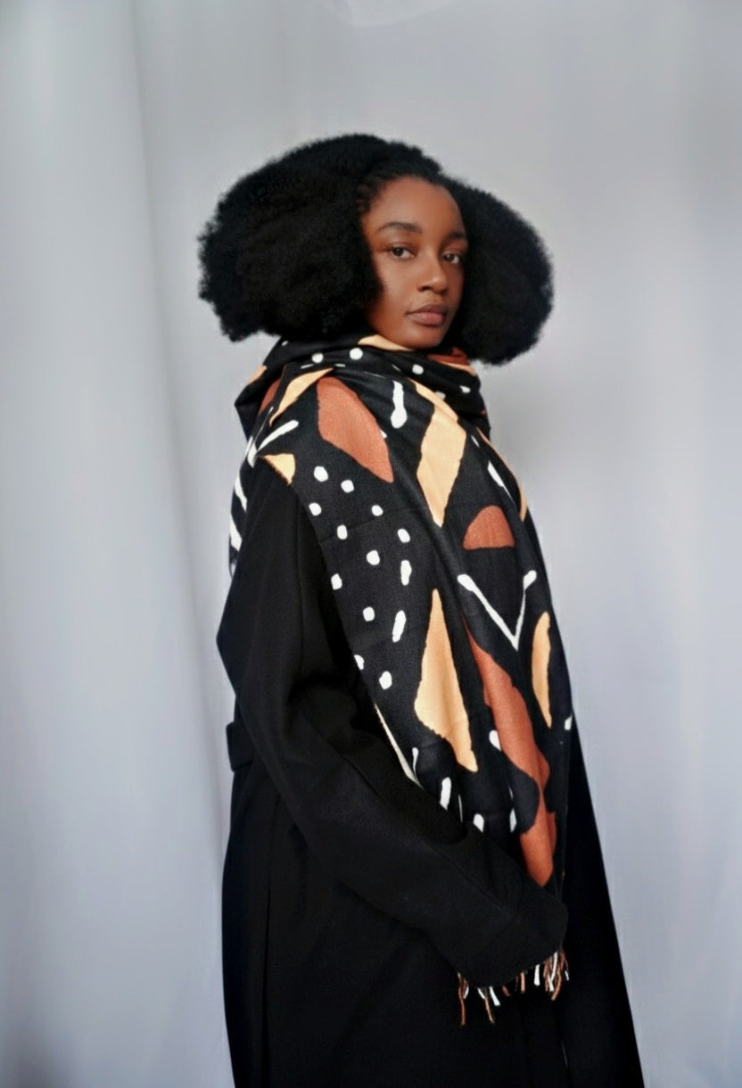 Écharpe bogolan mudcloth design